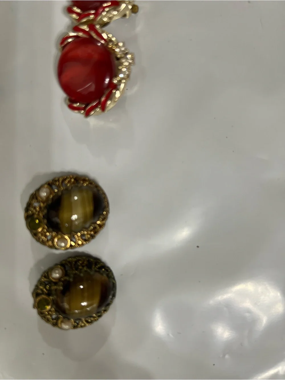 3 pairs of Vintage Clip On Earrings